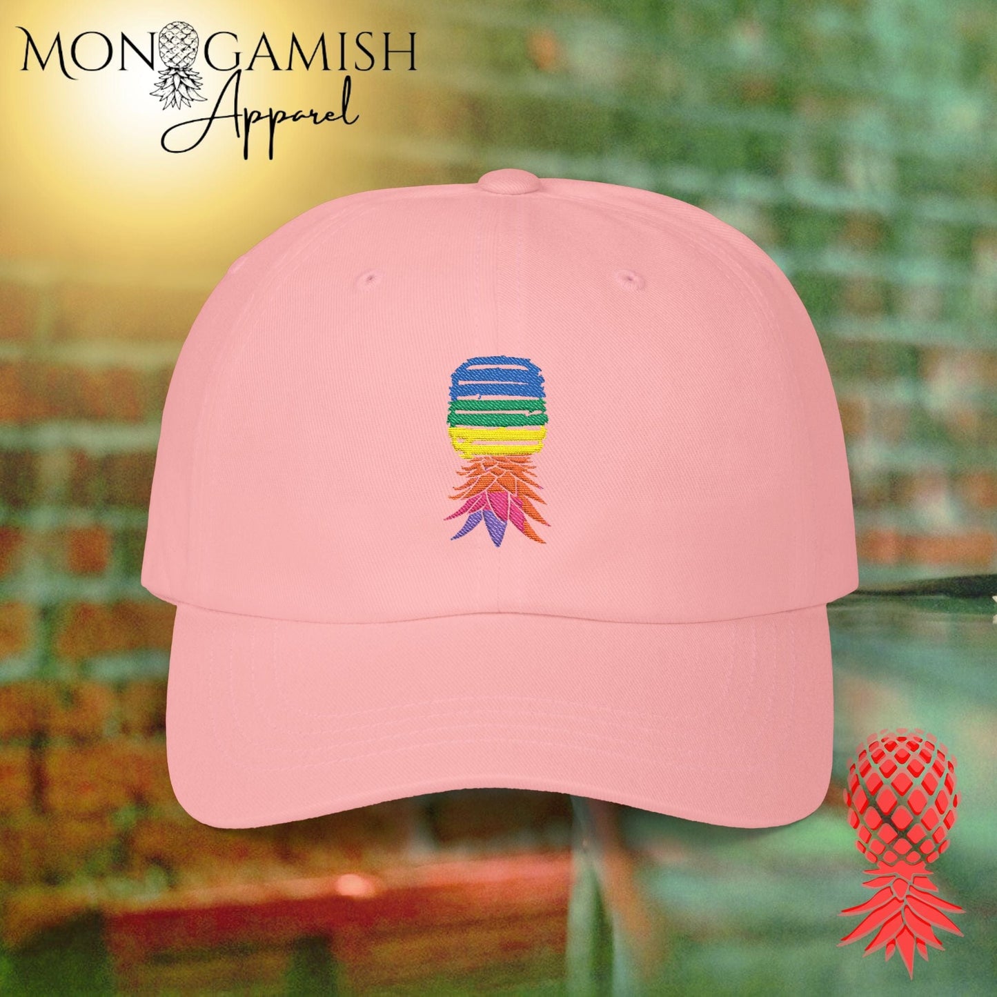 Rainbow Embroidered Pineapple Hat
