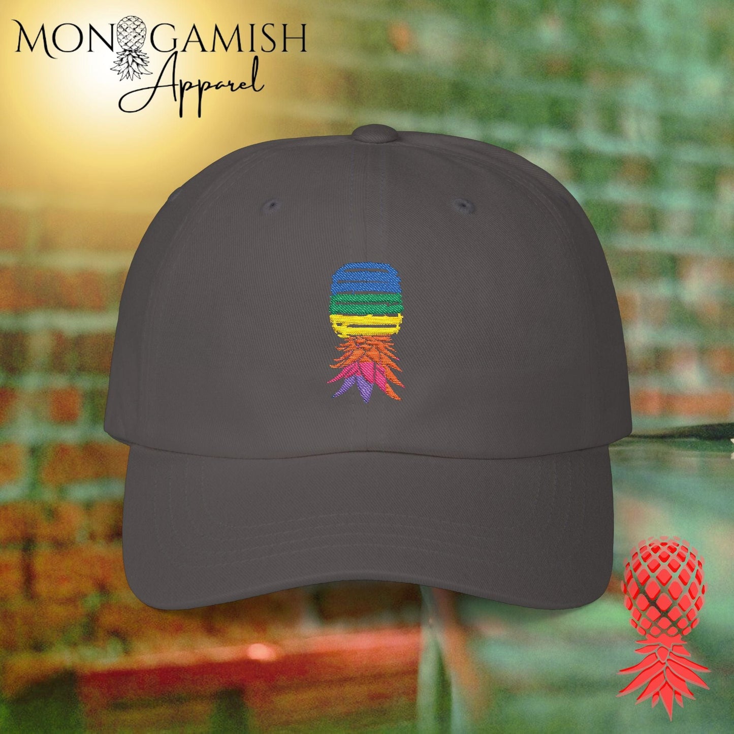 Rainbow Embroidered Pineapple Hat