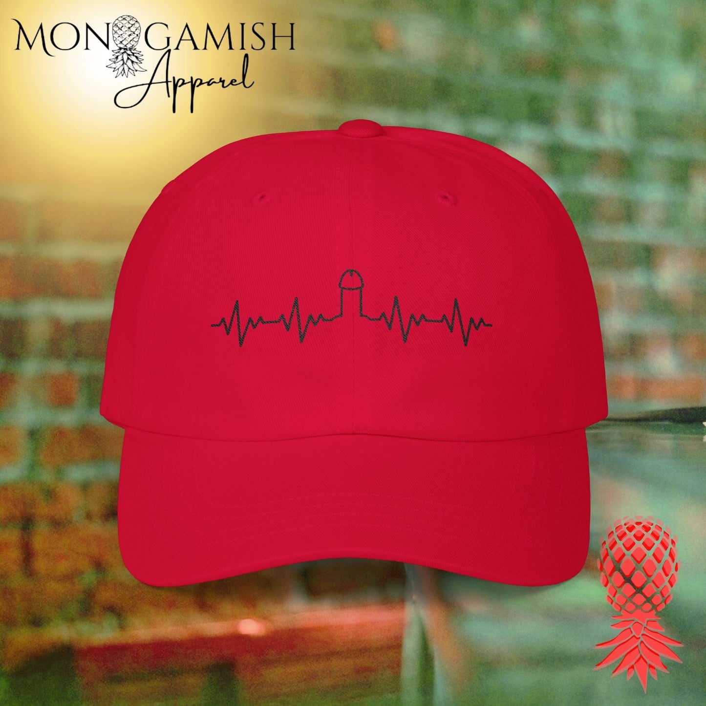 Heartbeat Hard On Embroidered Hat