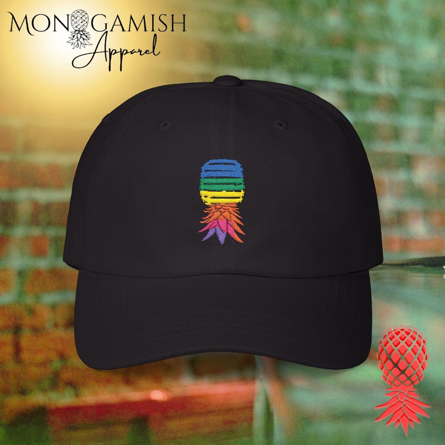 Rainbow Embroidered Pineapple Hat