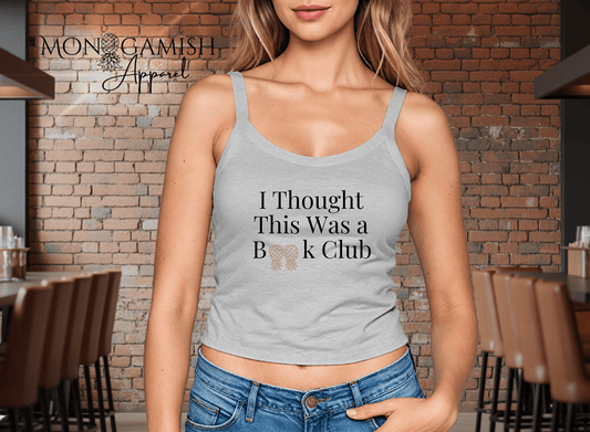 Book Club with a Twist Ladies Crop Tank