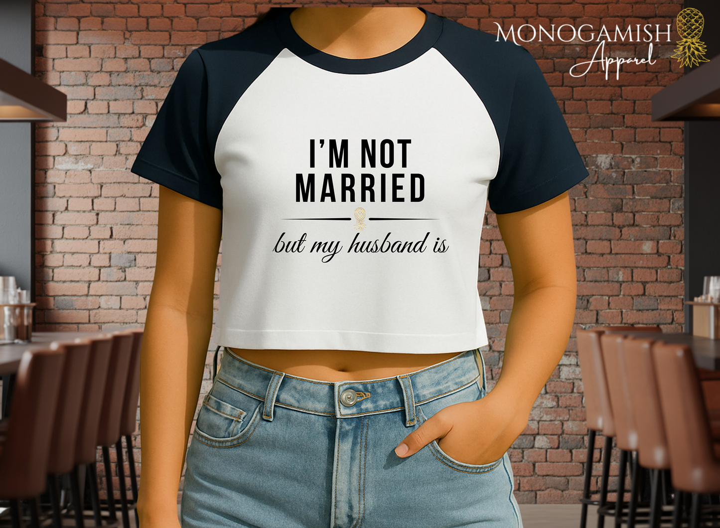 I'm Not Married Crop Tee
