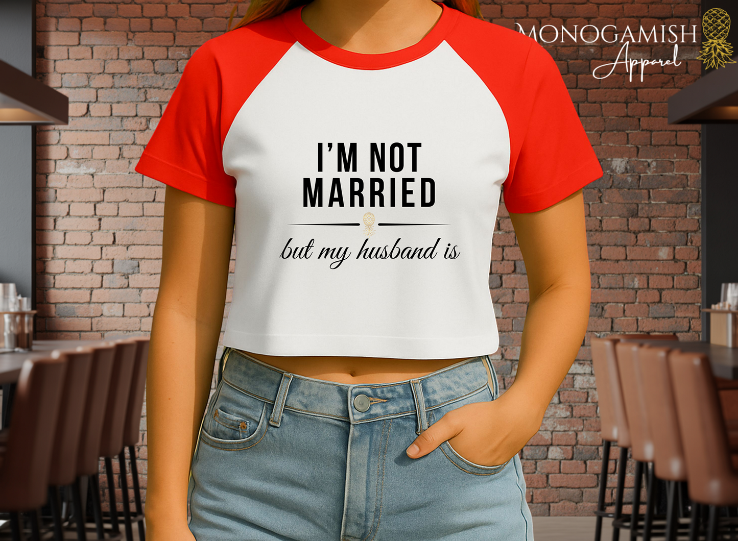 I'm Not Married Crop Tee