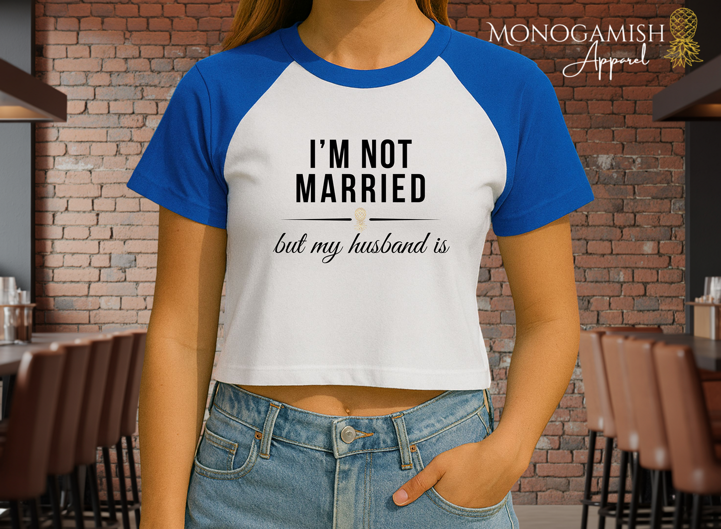 I'm Not Married Crop Tee