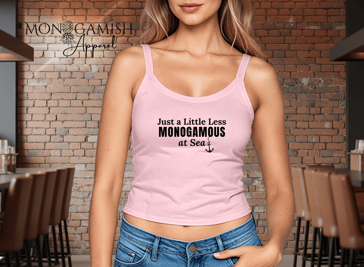 Less Monogamous at Sea Ladies Crop Tank