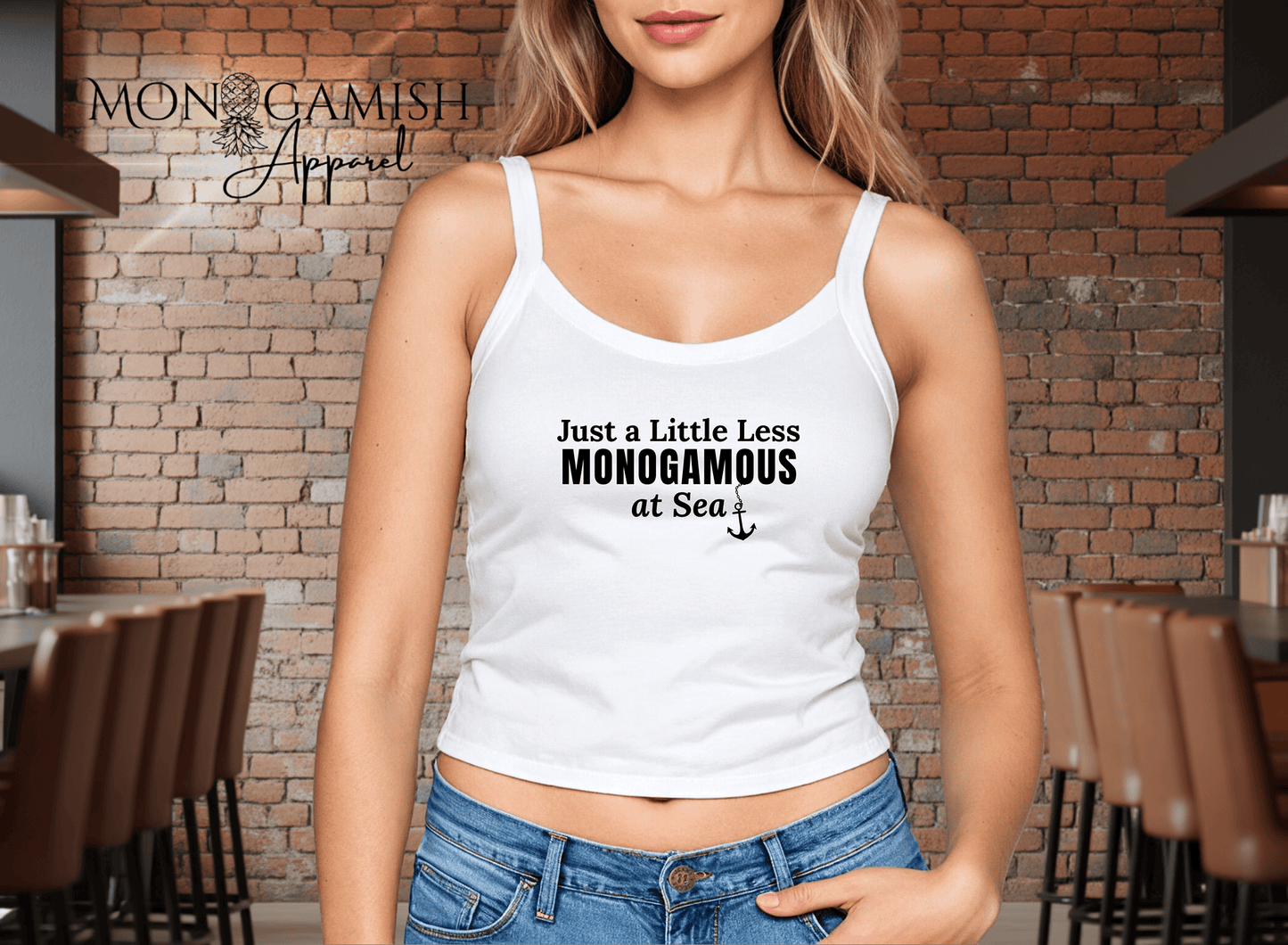 Less Monogamous at Sea Ladies Crop Tank