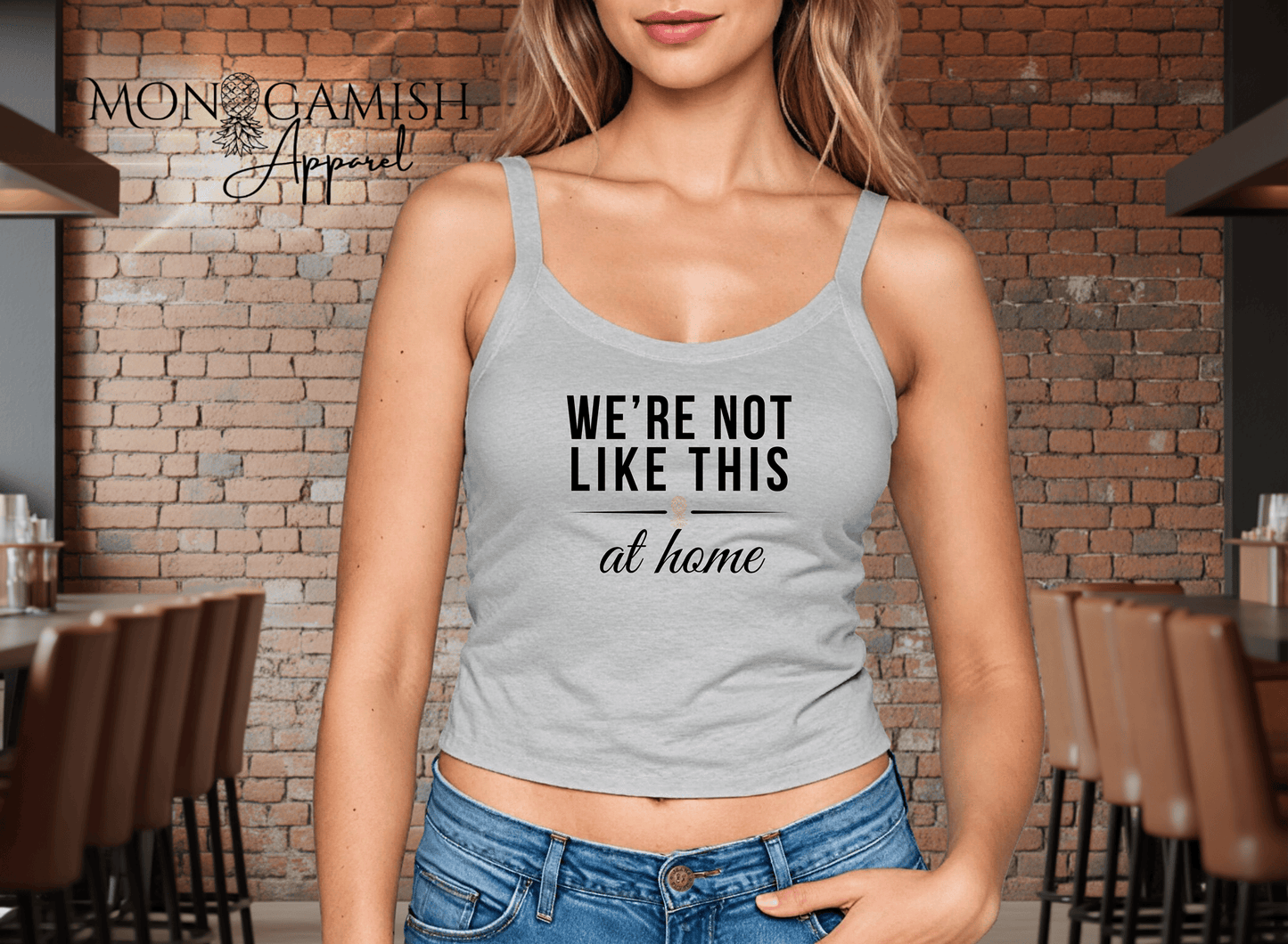 Not Like This at Home Ladies Crop Tank