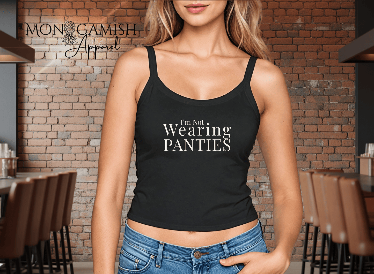 Not Wearing Panties Ladies Crop Tank