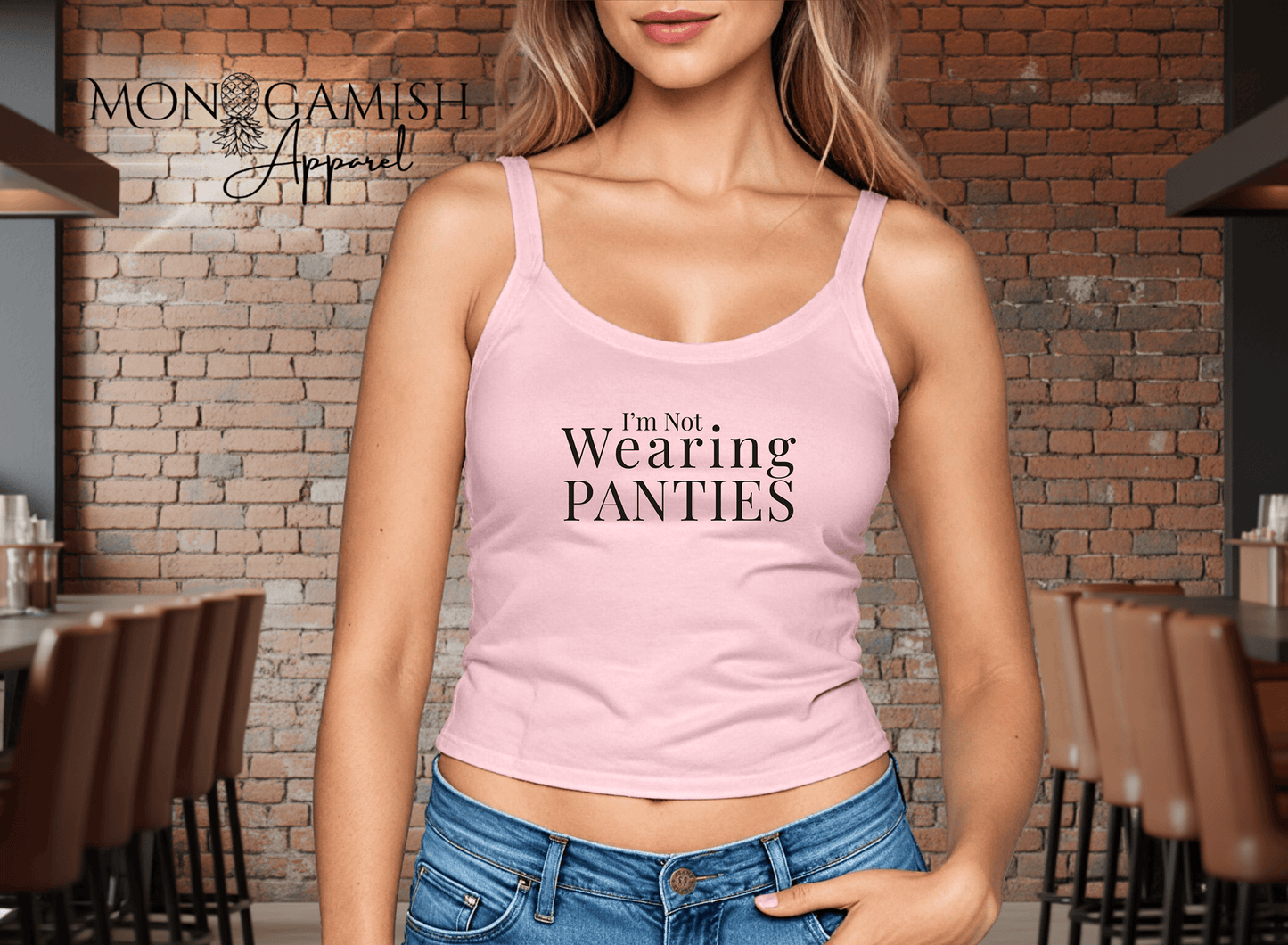 Not Wearing Panties Ladies Crop Tank