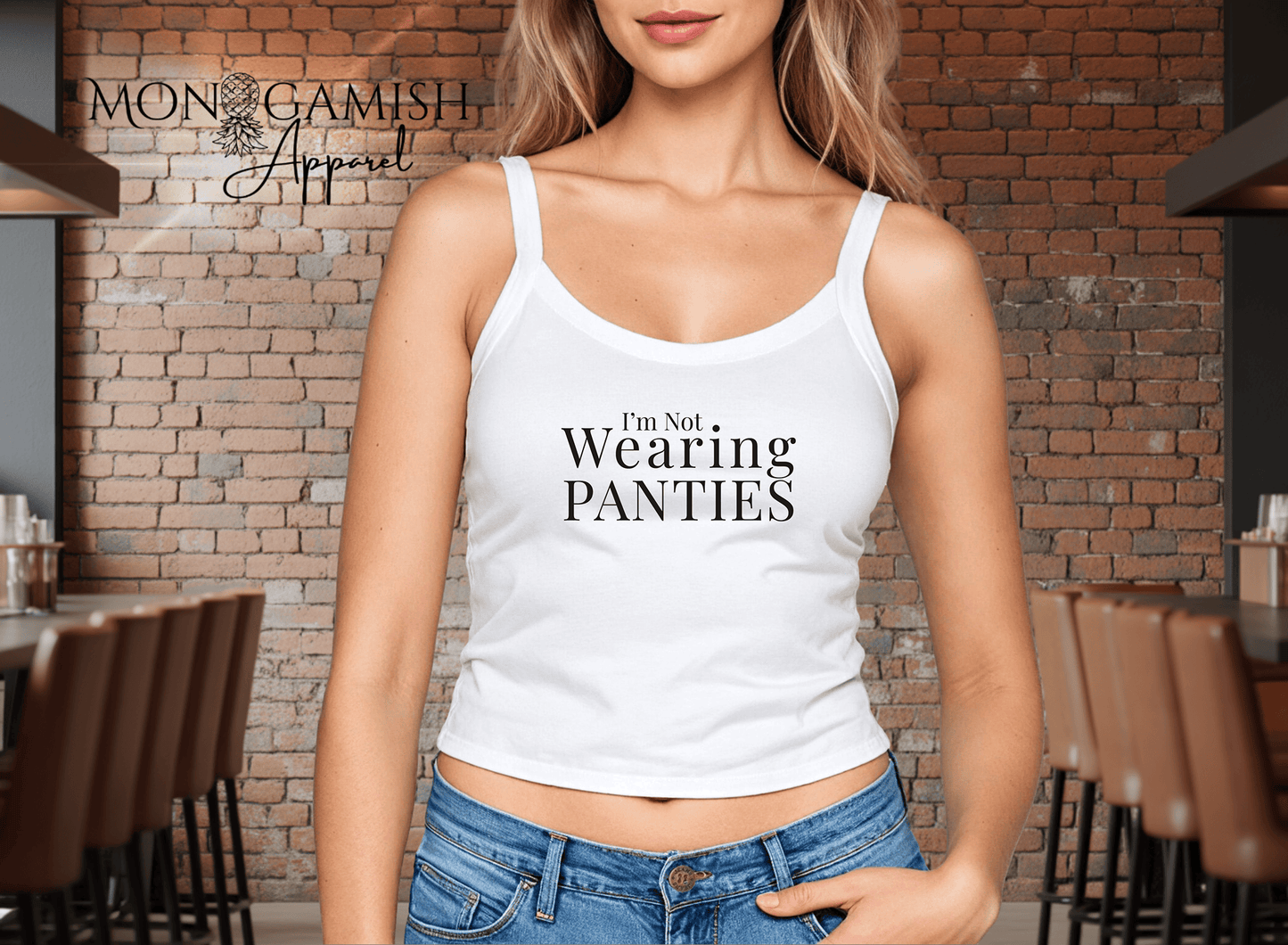 Not Wearing Panties Ladies Crop Tank