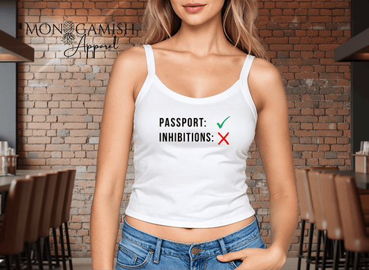 Passport and No Inhibitions Ladies Crop Tank