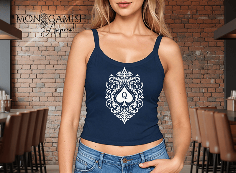 Queen of Spades Ladies Crop Tank