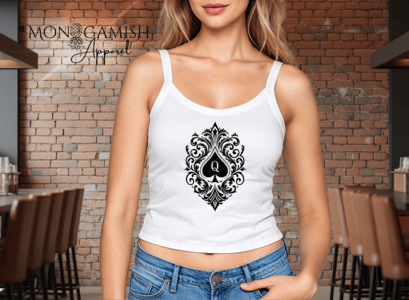 Queen of Spades Ladies Crop Tank