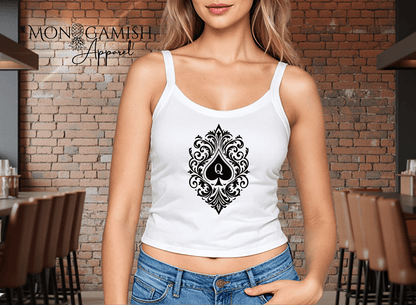 Queen of Spades Ladies Crop Tank