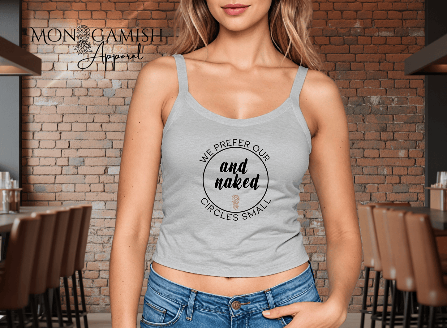 Small... But Naked Circles Ladies Crop Tank