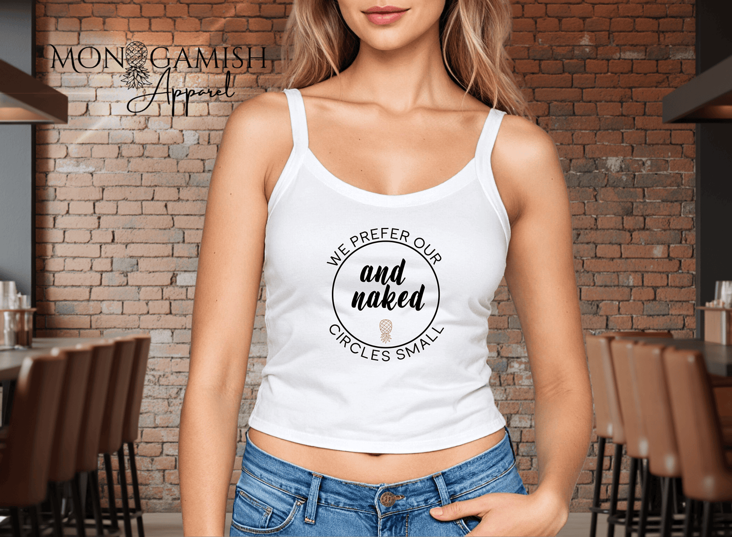 Small... But Naked Circles Ladies Crop Tank