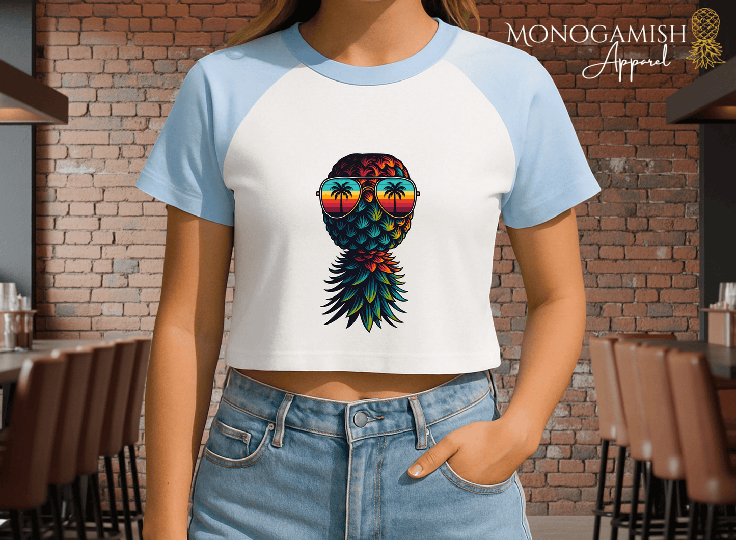 Tropicool Pineapple Crop Tee