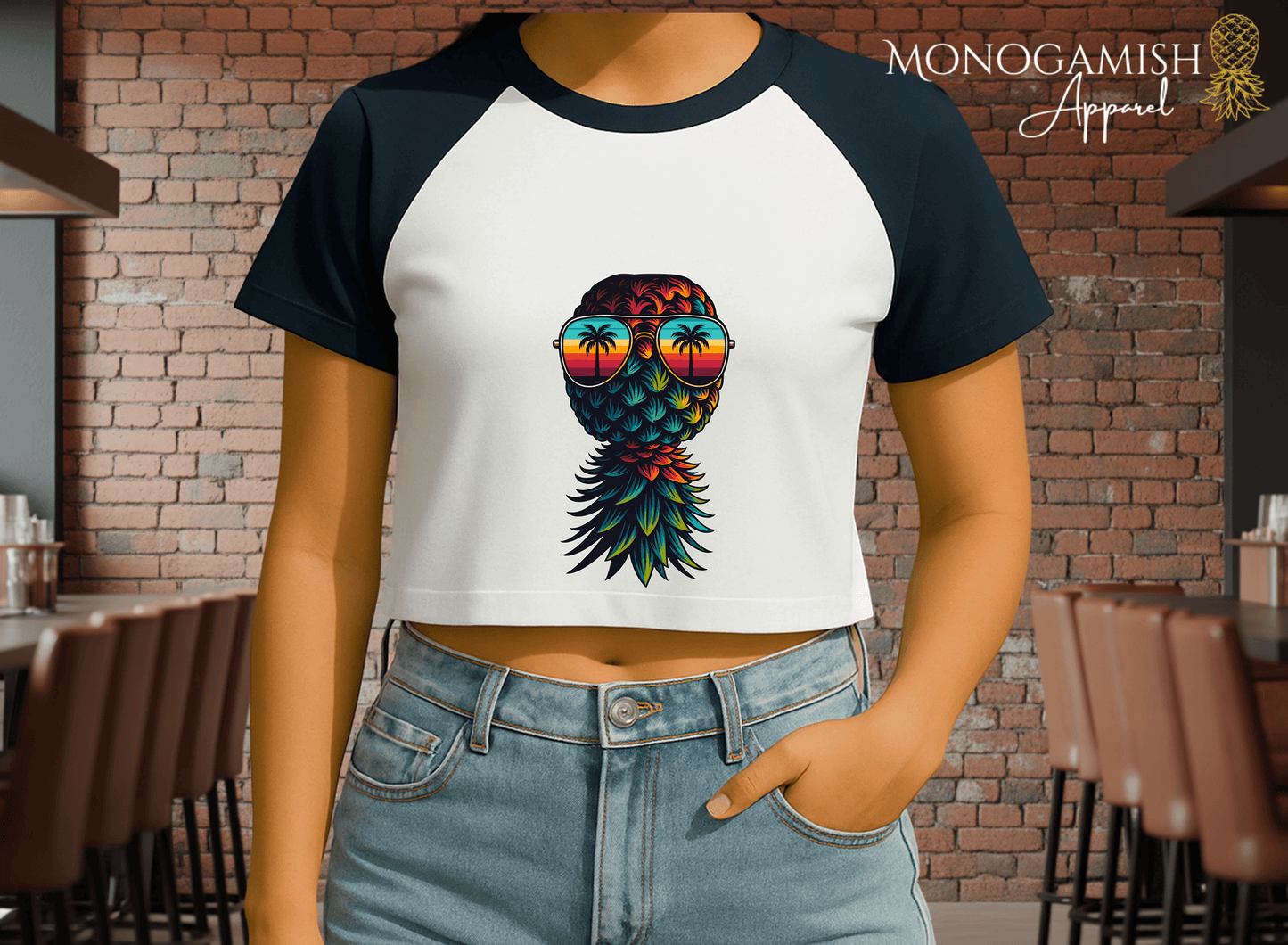 Tropicool Pineapple Crop Tee