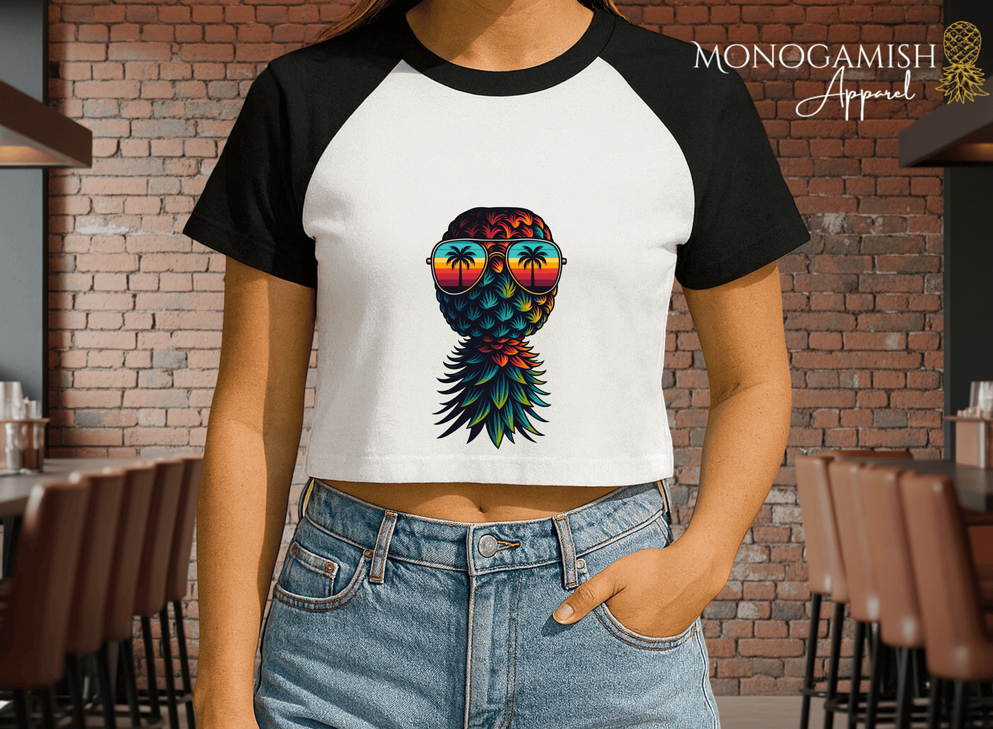 Tropicool Pineapple Crop Tee