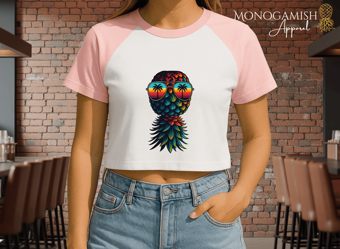 Tropicool Pineapple Crop Tee