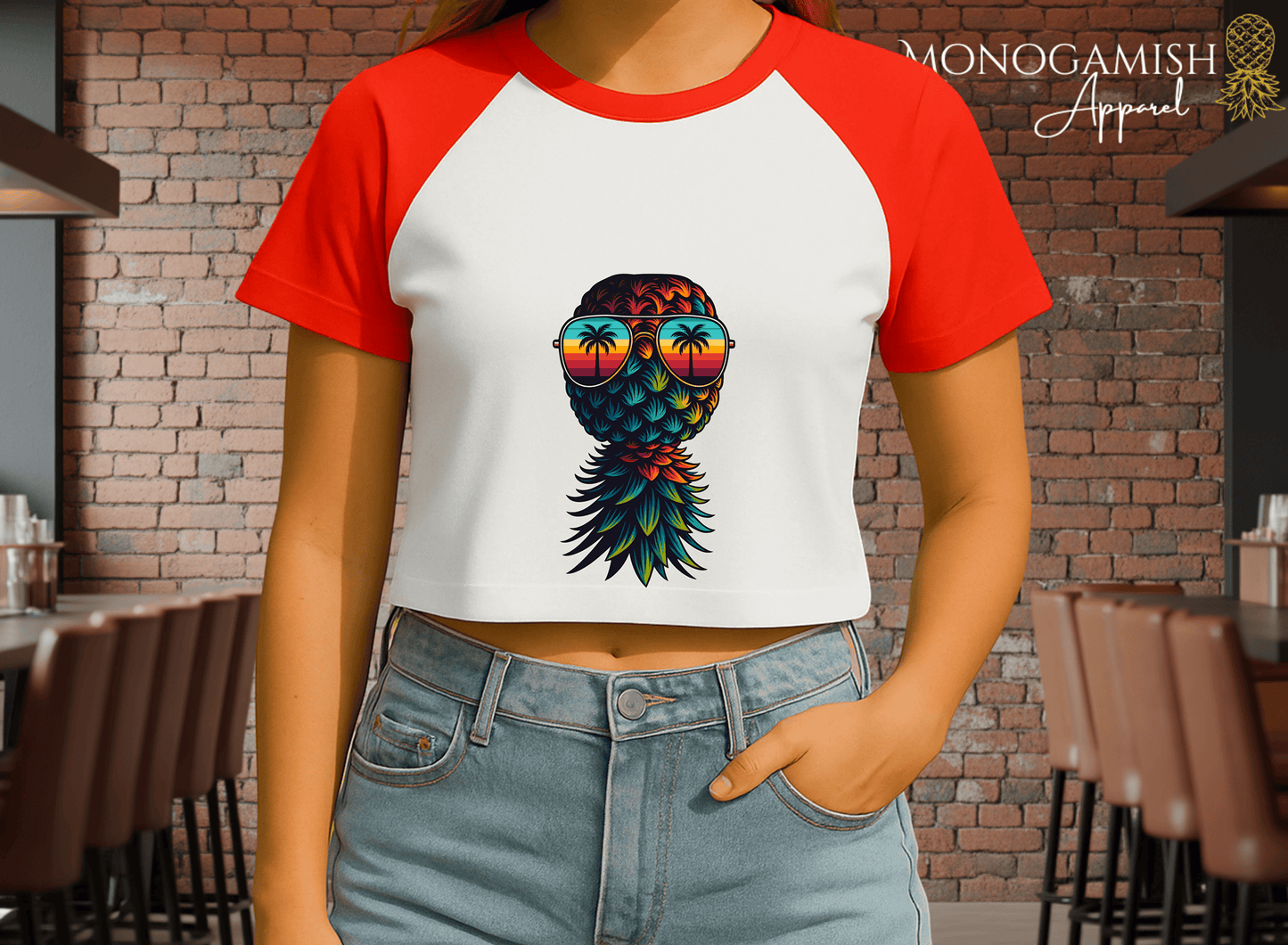 Tropicool Pineapple Crop Tee