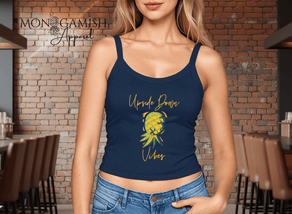 Upside Down Vibes Ladies Crop Tank