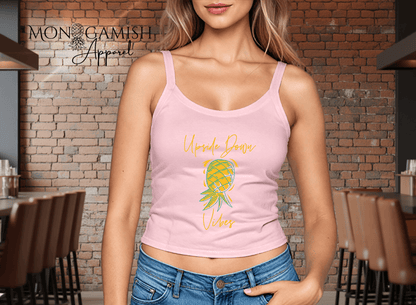 Upside Down Vibes Ladies Crop Tank