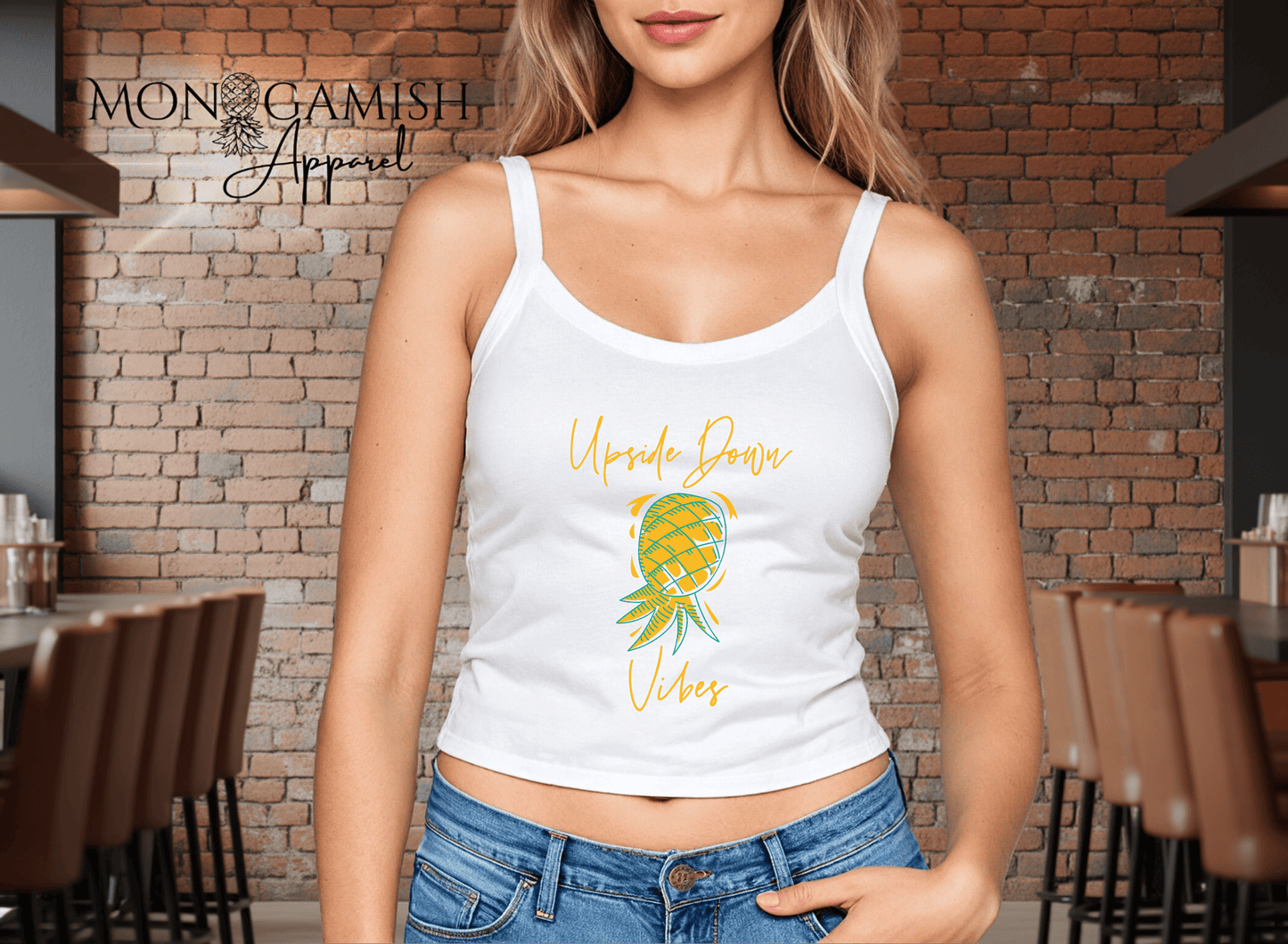 Upside Down Vibes Ladies Crop Tank