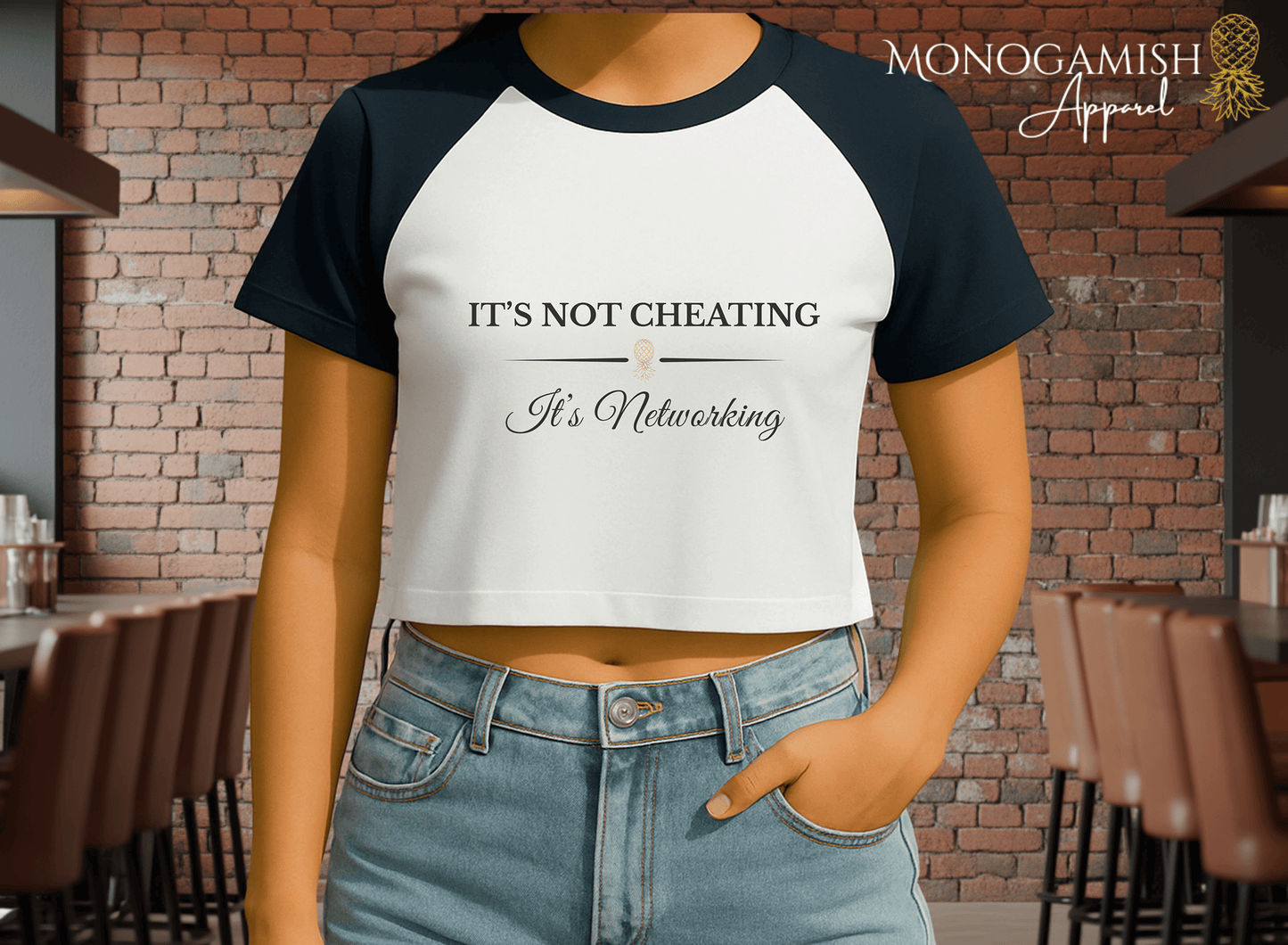 We Love to Network Crop Tee