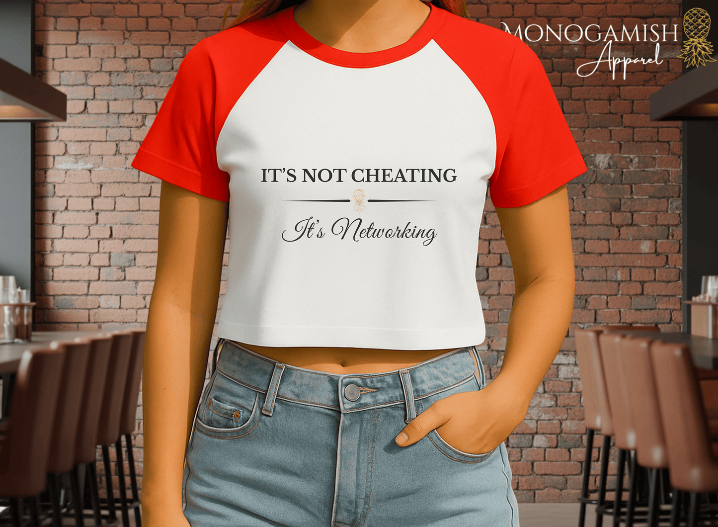 We Love to Network Crop Tee