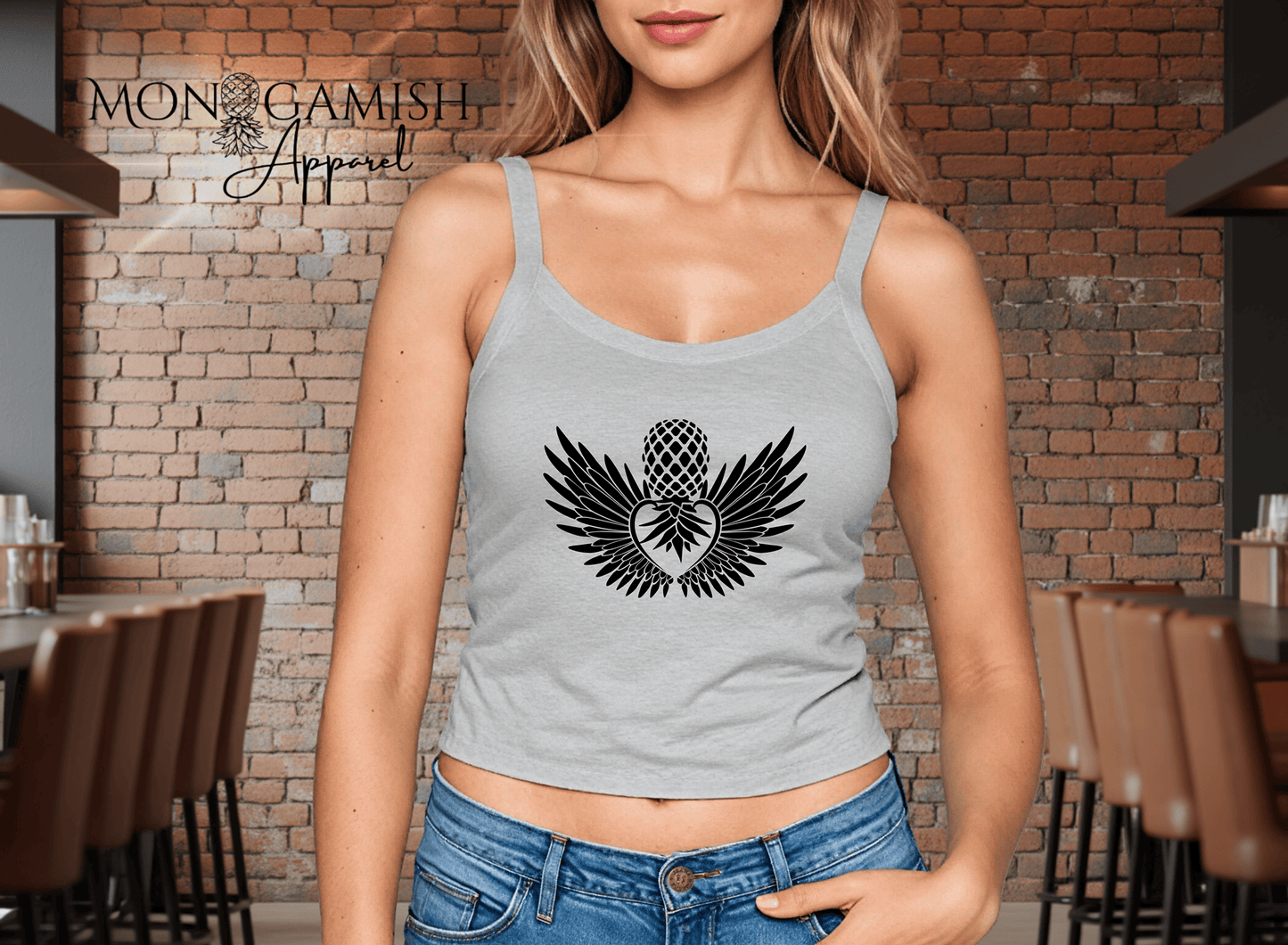 Winged Heart Pineapple Crop Tank