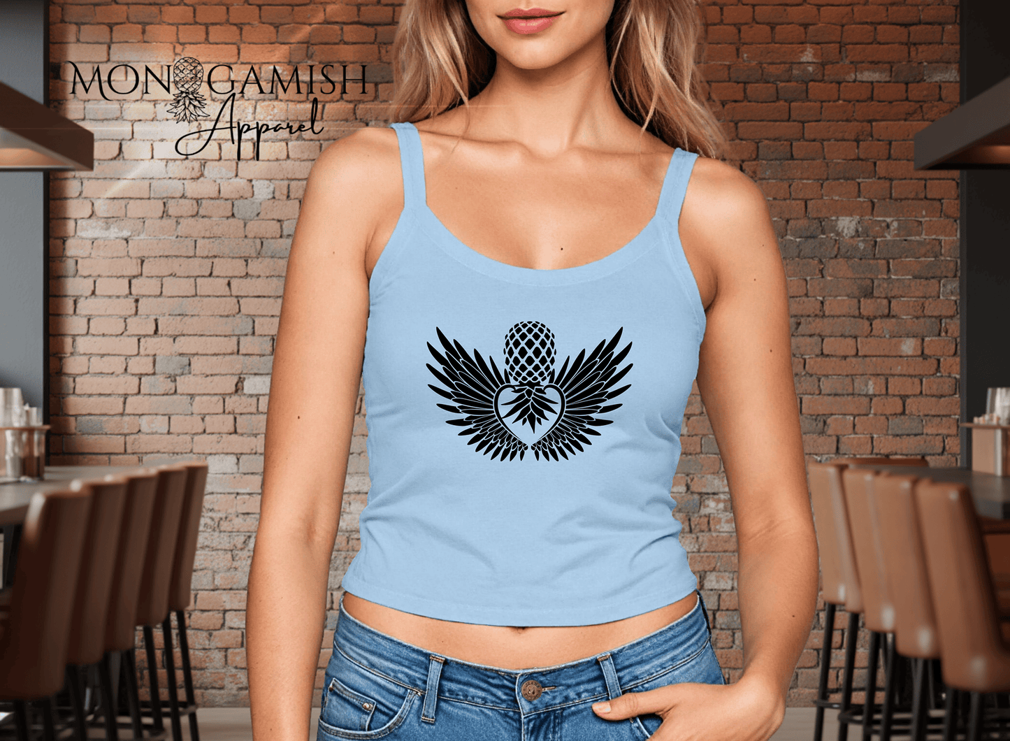 Winged Heart Pineapple Crop Tank