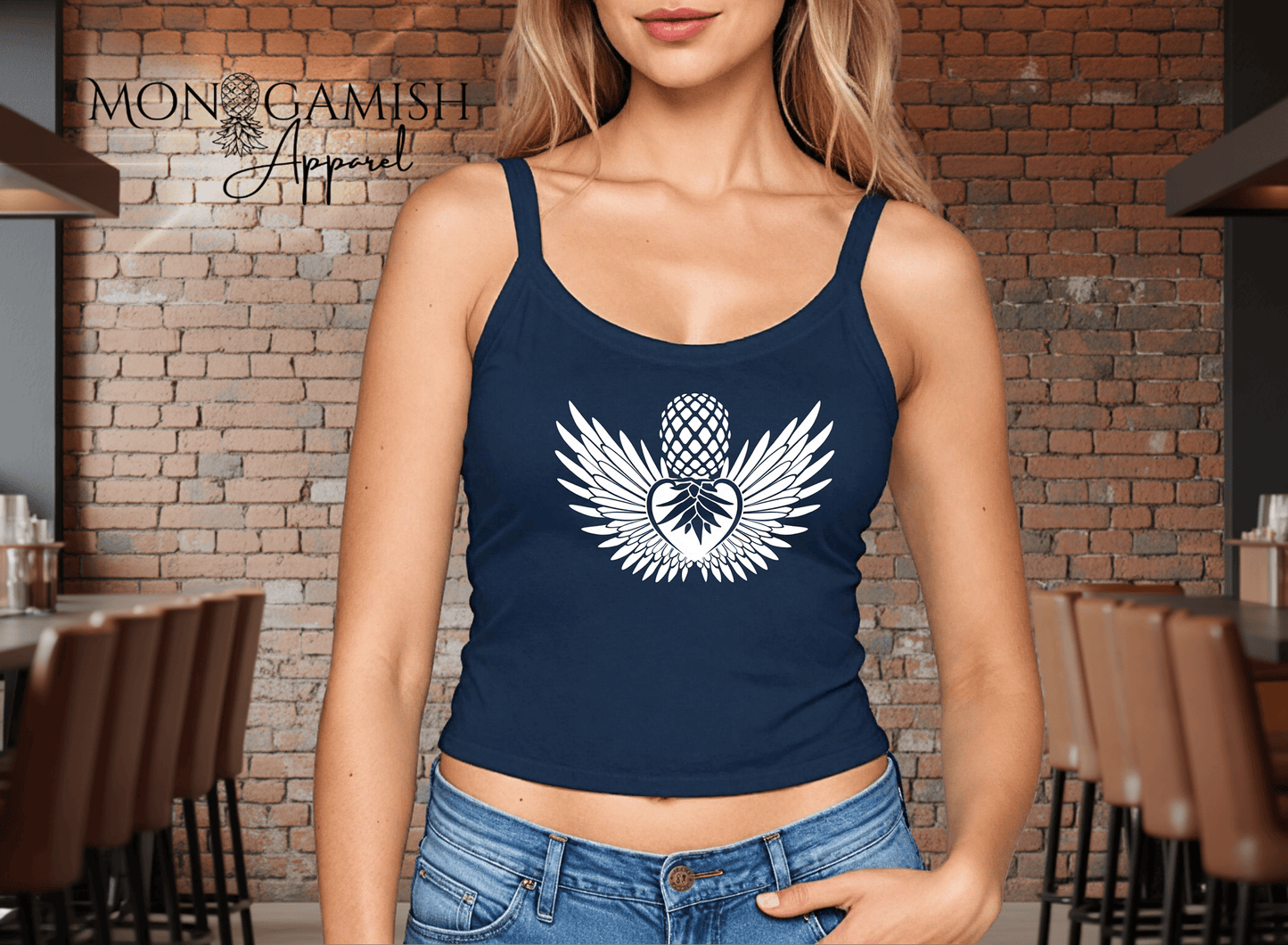Winged Heart Pineapple Crop Tank