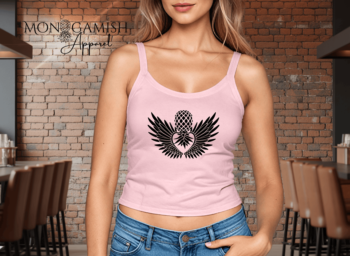 Winged Heart Pineapple Crop Tank